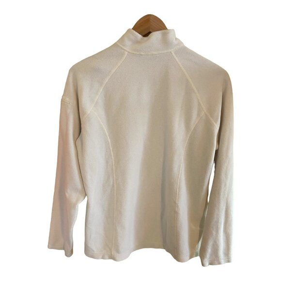 L.L. Bean Large White Pullover Top 1/4 Zip Fleece Cozy Gorpcore Outdoor - Picture 3 of 13